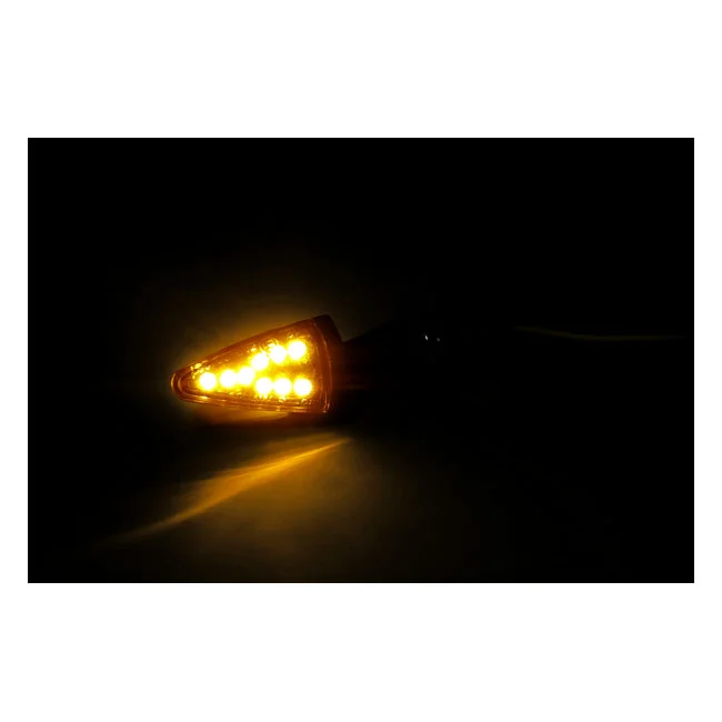 MCS Black peak, LED turn signals. Black. Smoke lens - 914141
