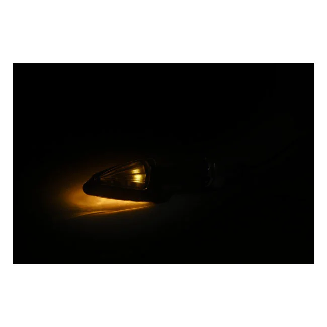 MCS Black peak, LED turn signals. Black. Smoke lens - 914141