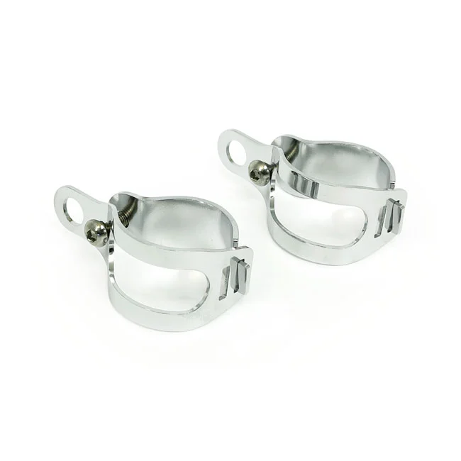 MCS Roper, turn signal fork mount kit. 30-45mm. Chrome - 914172