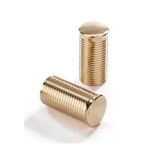 Kustom Tech Kustom Tech, FL handlebar grip ends. Ribbed, pol brass