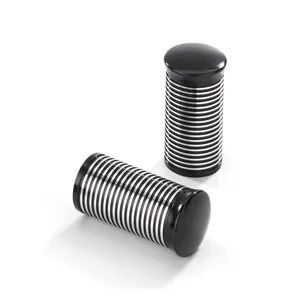 Kustom Tech Kustom Tech, FL handlebar grip ends. Ribbed black CC alu