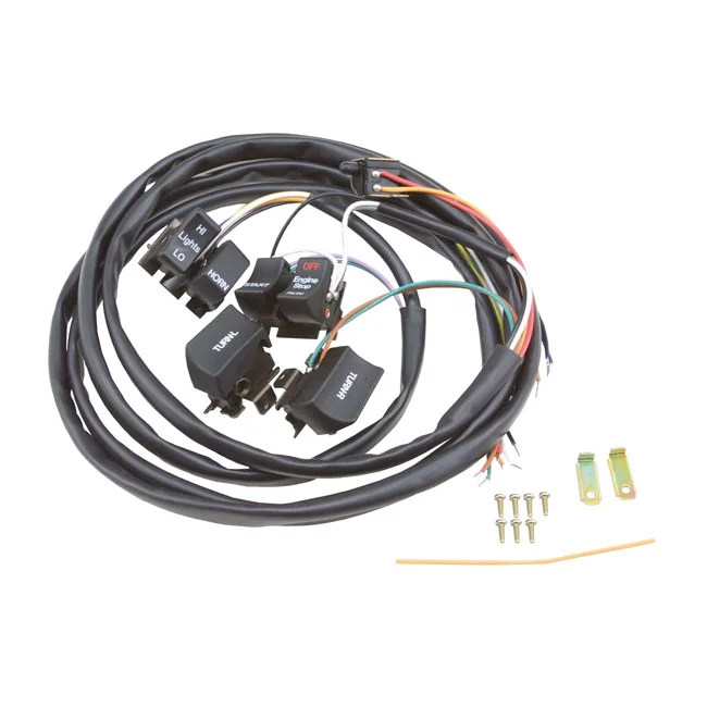 MCS Handlebar wire & switch kit. Black switches - 920087