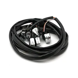 MCS Handlebar switch & wiring kit. Standard. Chrome