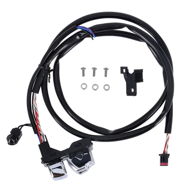 MCS Handlebar switch & wiring kit, clutch side. Black - 72949-12