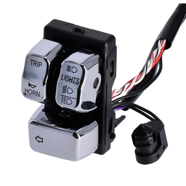MCS Handlebar switch & wiring kit, clutch side. Black - 72949-12