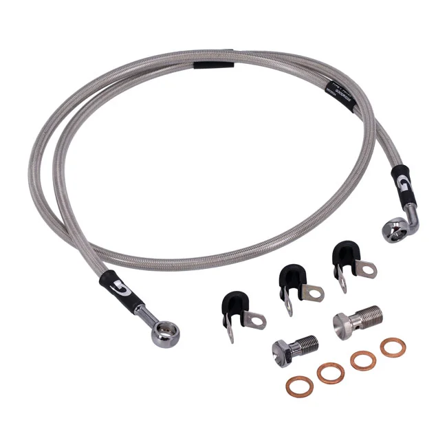 MCS By Goodridge brake line front, stainless clear coated - 920586