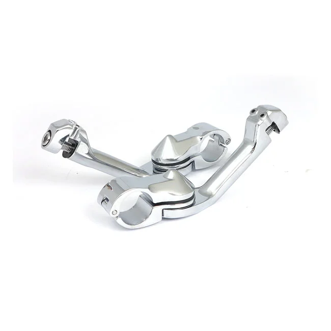 MCS Engine guard, angled foot peg mount kit. short. Chrome - 50830-07
