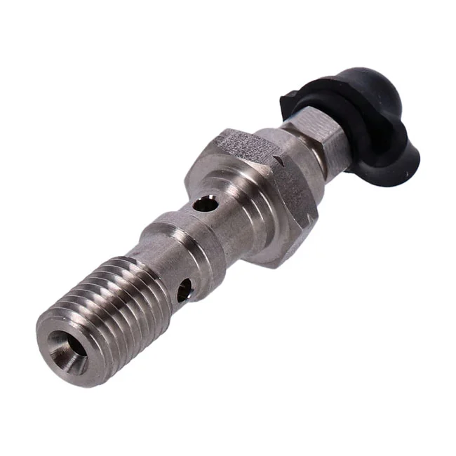 Goodridge M10 x 1.25 double banjo bolt with bleed nipple
