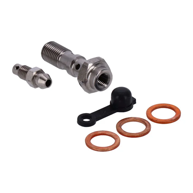 Goodridge 3/8-24 double banjo bolt with bleed nipple