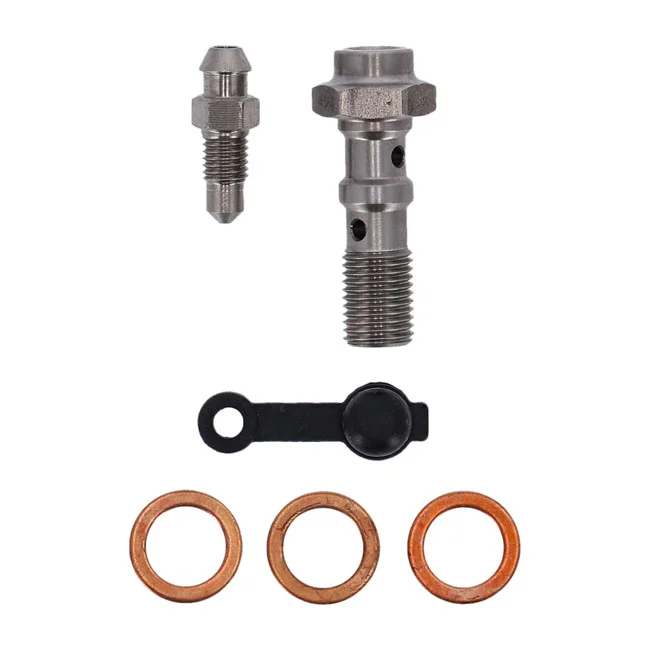 Goodridge 3/8-24 double banjo bolt with bleed nipple