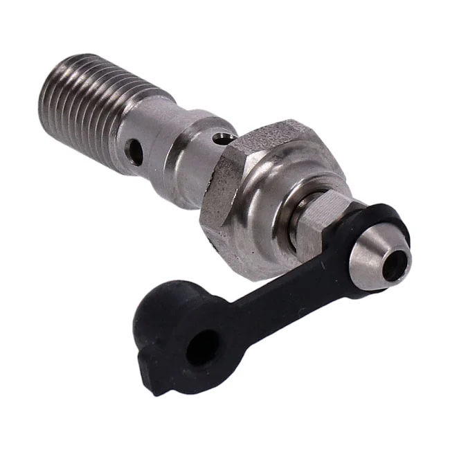 Goodridge 3/8-24 double banjo bolt with bleed nipple