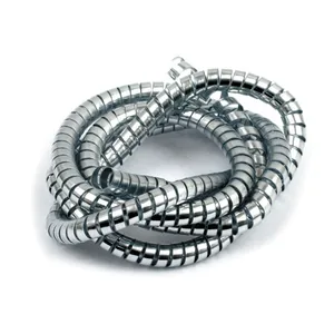 MCS Chrome cable & wire cover, 5ft. (150cm). 10mm id