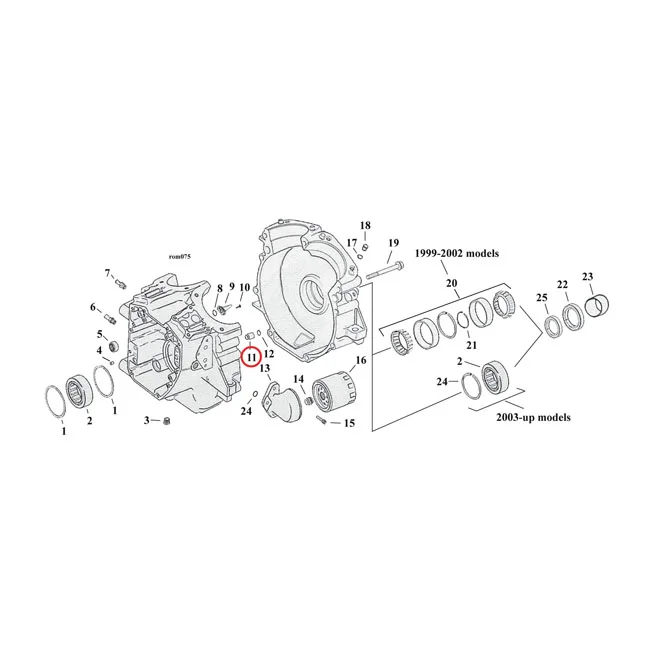 MCS Dowel pin, transmission & crankcase - 16574-99A