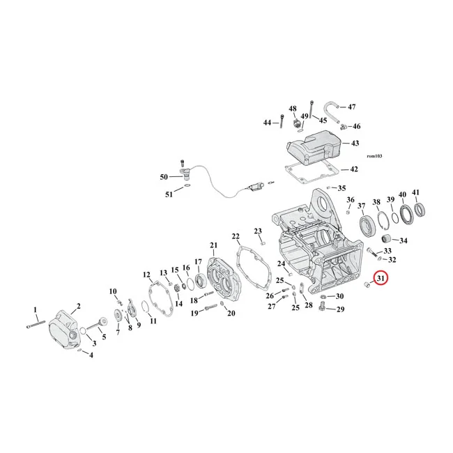 MCS Dowel pin, transmission & crankcase - 16574-99A