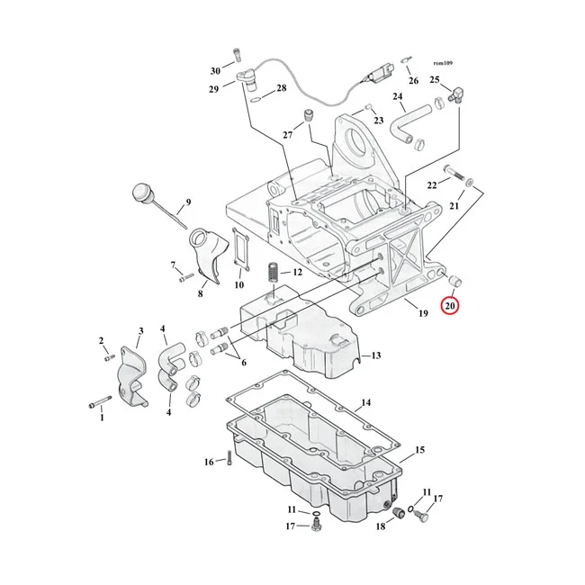 MCS Dowel pin, transmission & crankcase - 16574-99A