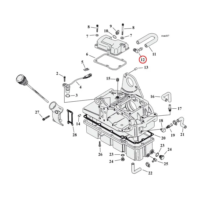 MCS Oil line fitting, elbow 90 degree - 62375-57A