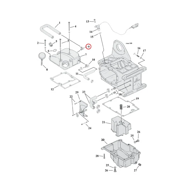 MCS Oil line fitting, elbow 90 degree - 62375-57A