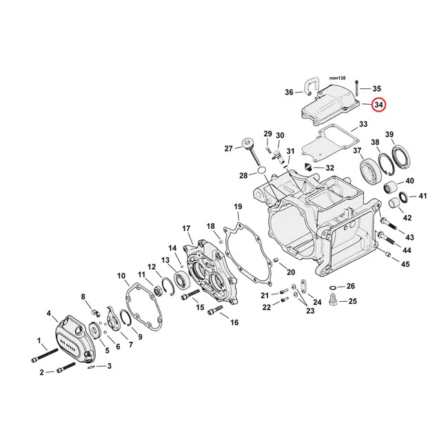 MCS Transmission top cover. Chrome - 34469-06