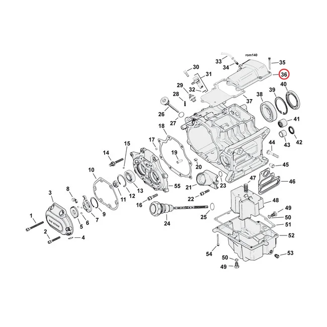 MCS Transmission top cover. Chrome - 34469-06