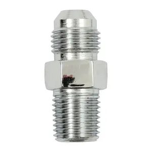 Goodridge Goodridge, -6 JIC oil line fitting, 1/4". Straight. Chrome