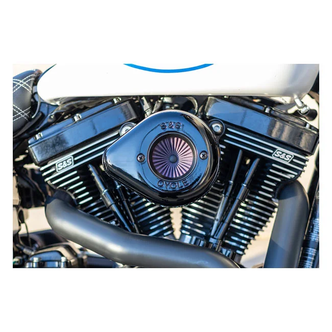 S&S ''Air Stinger Stealth'' air cleaner kit. Teardrop, black