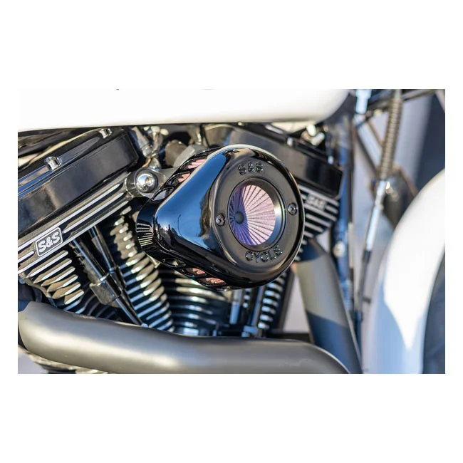 S&S ''Air Stinger Stealth'' air cleaner kit. Teardrop, black
