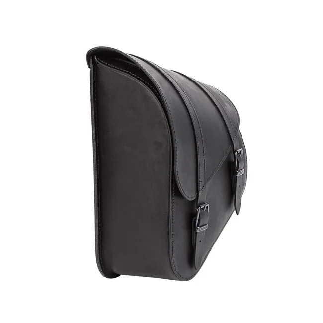 MCS Full leather swing arm bag left, 9 liter. Black - 923324