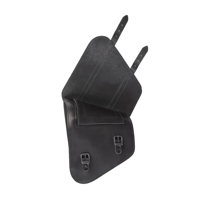 MCS Full leather swing arm bag left, 9 liter. Black - 923324