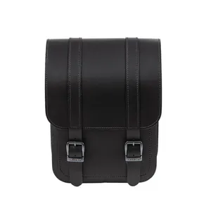 MCS MCS, full leather swing arm bag left, 10 liter. Black