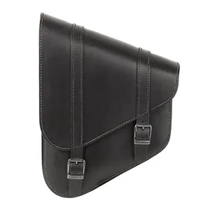MCS MCS, full leather swingarm bag left, 6.5 liter. Black