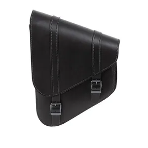 MCS MCS, full leather swingarm bag left, 6.5 liter. Black