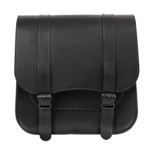 MCS MCS, single leather saddlebag ''Postman''. 30 liters. Black