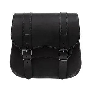 MCS MCS, leather single saddlebag, 18 liter. Black