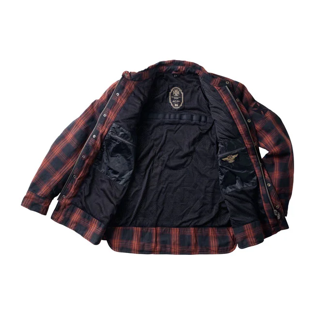 West Coast Choppers WCC Austin Kevlar riding shirt red/black