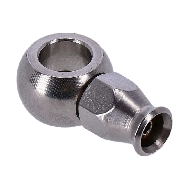 Goodridge 3/8" (10mm) banjo fitting short neck. Stainless