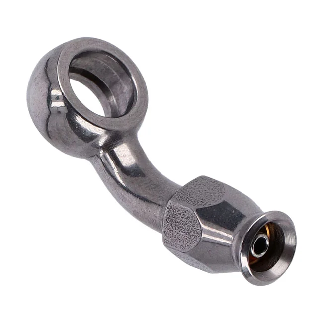 Goodridge 3/8" (10mm) banjo fitting 45 degree bend. SS