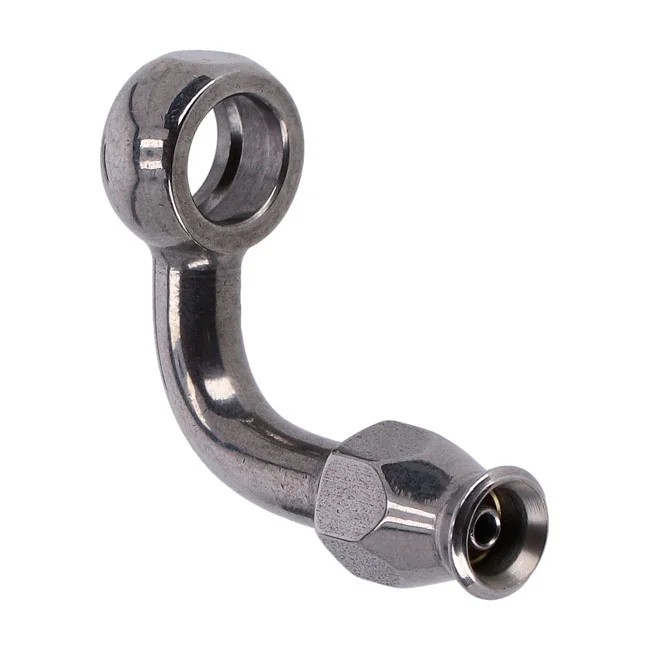 Goodridge 3/8" (10mm) banjo fitting 90 degree bend. SS