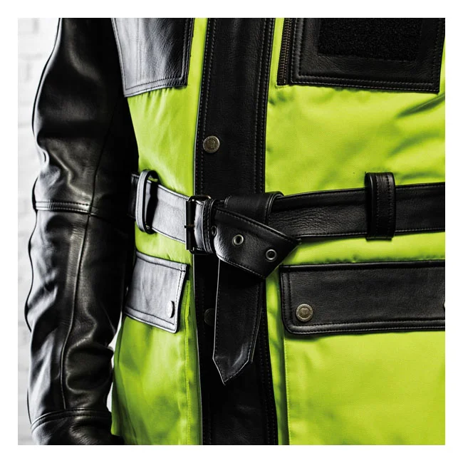 Holy Freedom Freedom Quattro Vision leather jacket black/fluo yellow