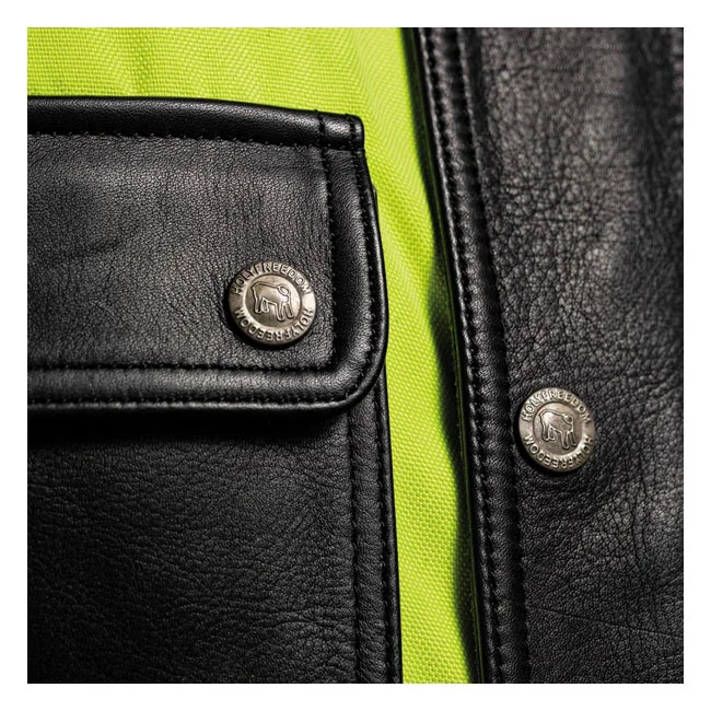 Holy Freedom Freedom Quattro Vision leather jacket black/fluo yellow