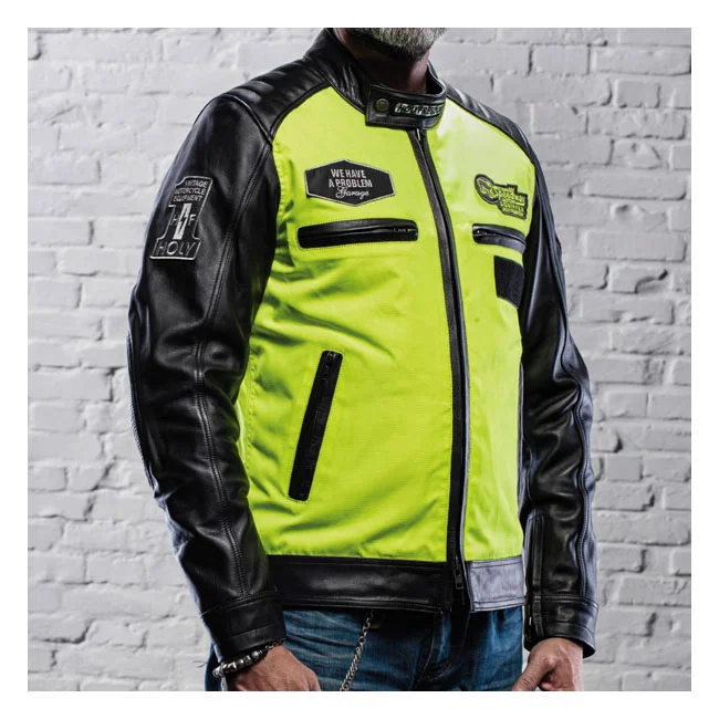 Holy Freedom Freedom Zero Vision leather jacket black/fluo yellow