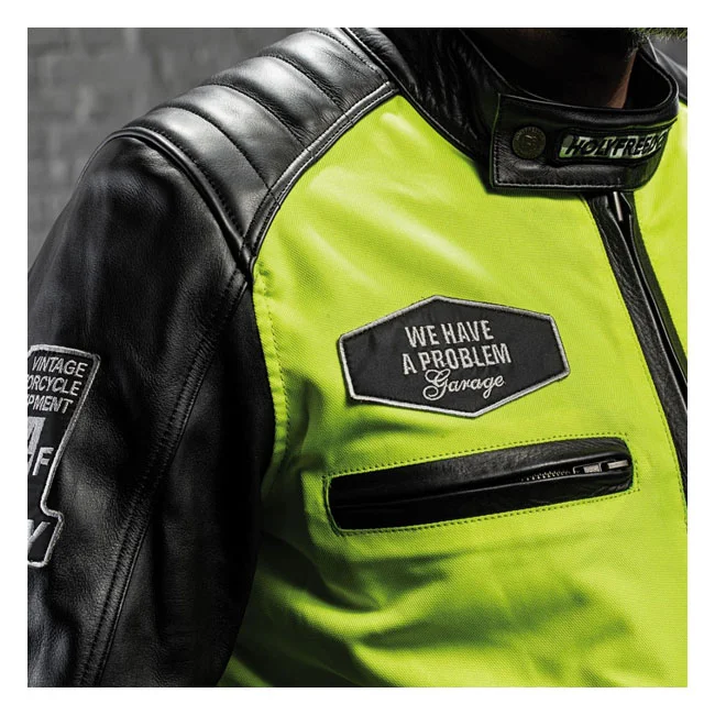 Holy Freedom Freedom Zero Vision leather jacket black/fluo yellow