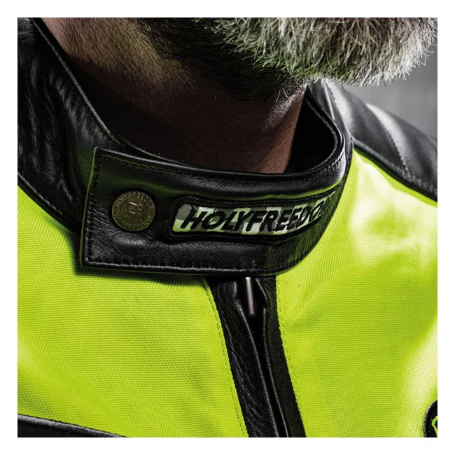 Holy Freedom Freedom Zero Vision leather jacket black/fluo yellow