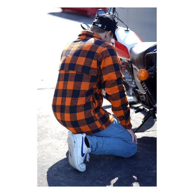 Army Surplus Lumberjack flannel shirt checkered orange/black