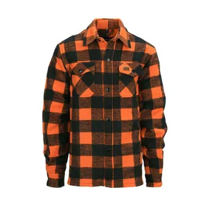 Army Surplus Lumberjack flannel shirt checkered orange/black