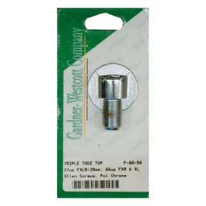 Gardner-Westcott GW, XL Dyna 88-up Fork stem bolt kit. Polished chrome
