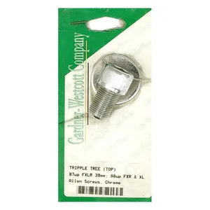 Gardner-Westcott GW, XL Dyna 88-up Fork stem bolt kit. Chrome