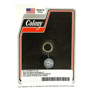Colony Colony, OEM style slotted plug oil screen crankcase. Zinc