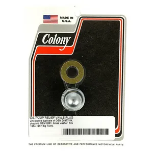 Colony Colony plug, oil pump relief valve