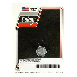 Colony Colony, timing/drain plug. Hex head. Zinc