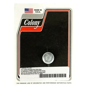 Colony Colony, timing/drain plug. OEM style hex. Zinc